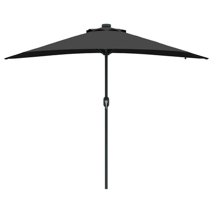 vidaXL Garden Parasol Black 294 x 150 x 223 cm Polyester and Steel
