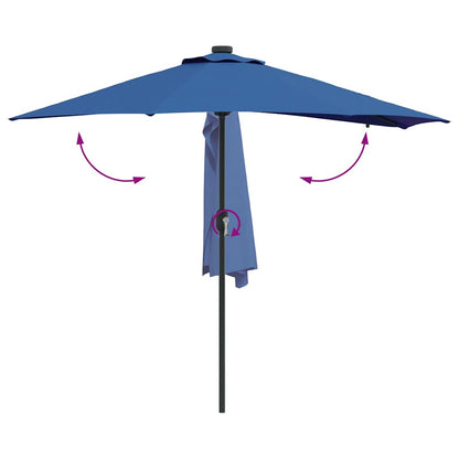vidaXL Garden Parasol Azurblau 294 x 150 x 223 cm Polyester and Steel