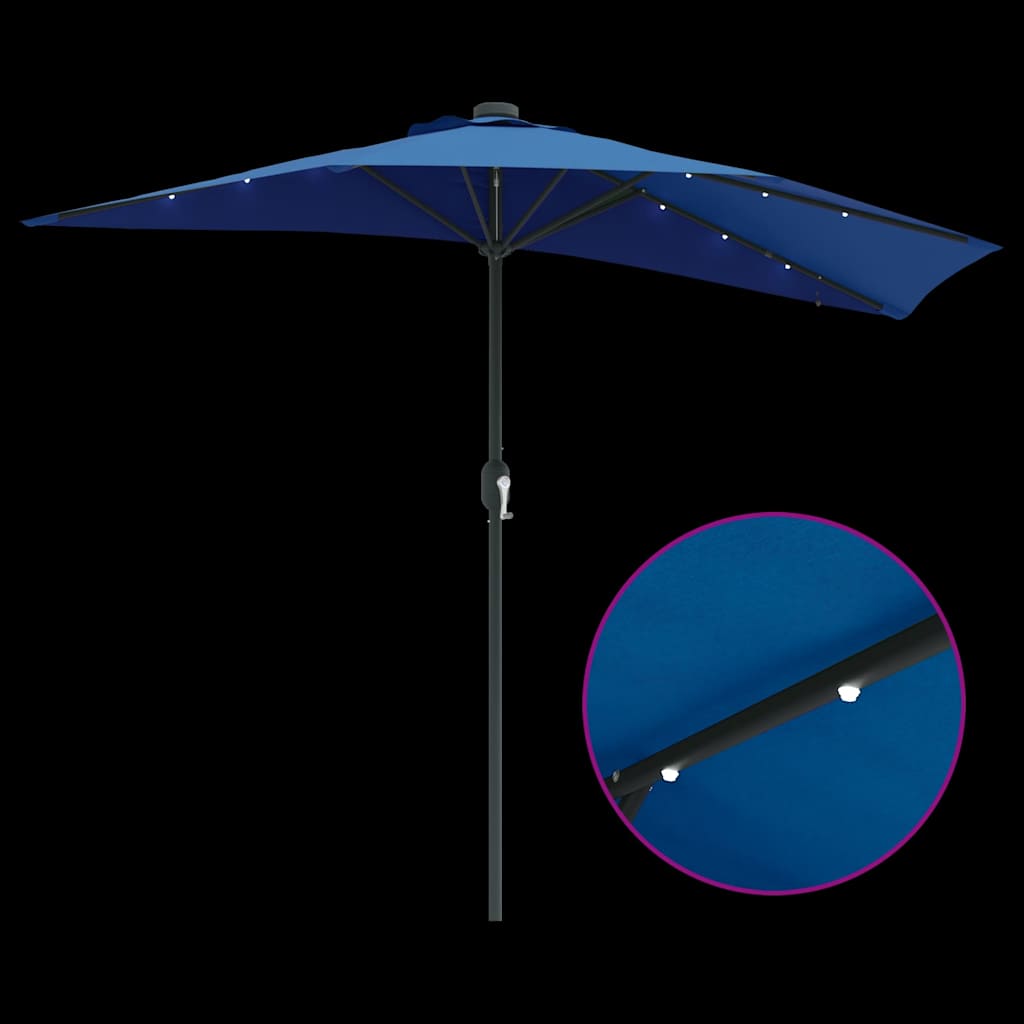 vidaXL Garden Parasol Azurblau 294 x 150 x 223 cm Polyester and Steel