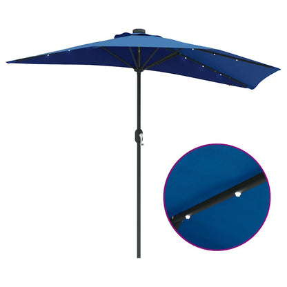 vidaXL Garden Parasol Azurblau 294 x 150 x 223 cm Polyester and Steel