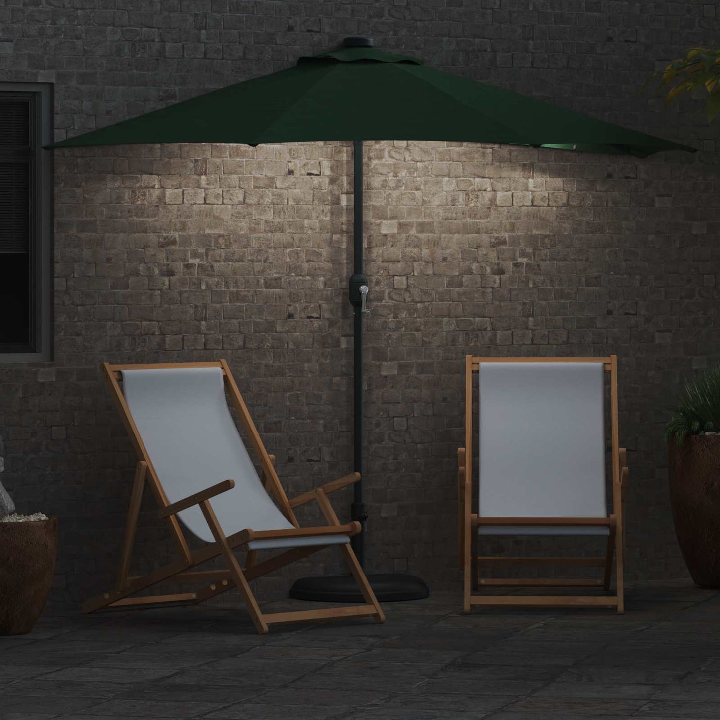 vidaXL Garden Parasol Green 294 x 150 x 224 cm Polyester and Steel