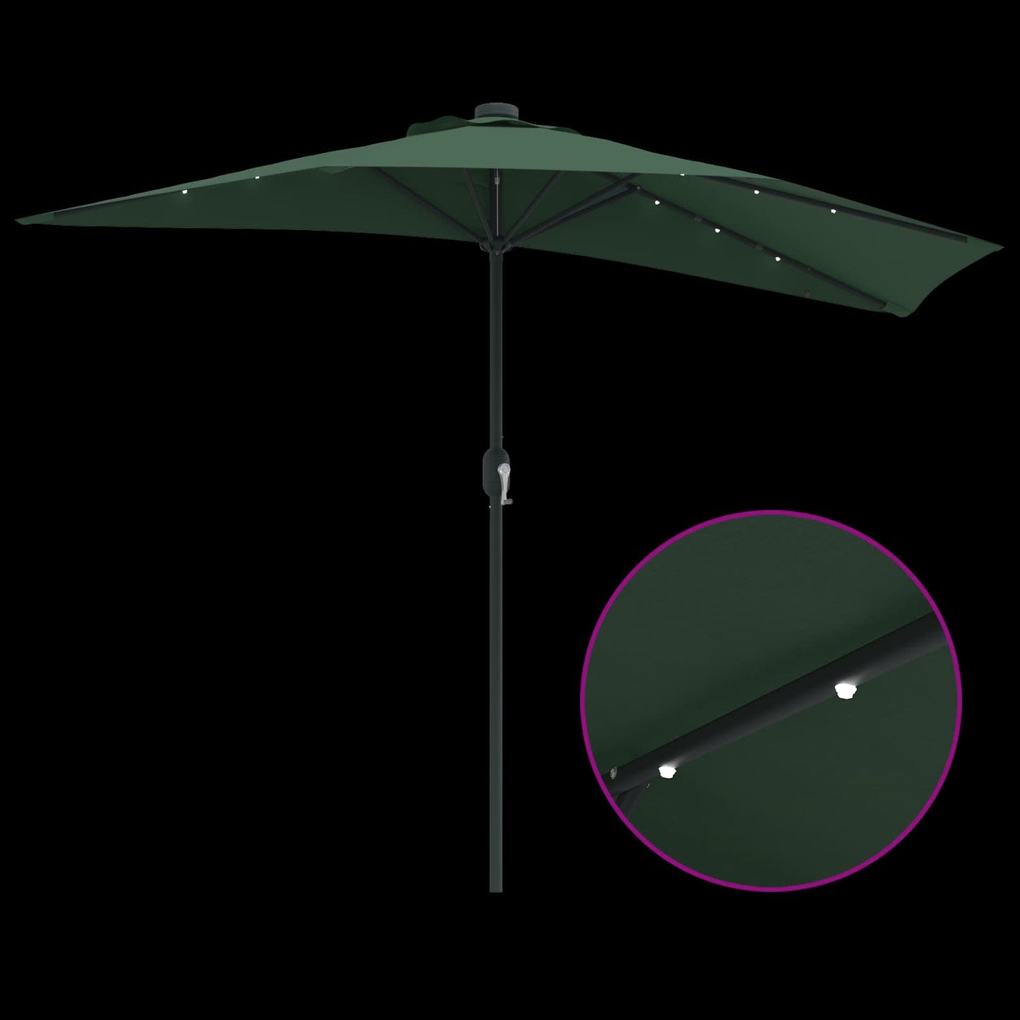 vidaXL Garden Parasol Green 294 x 150 x 224 cm Polyester and Steel