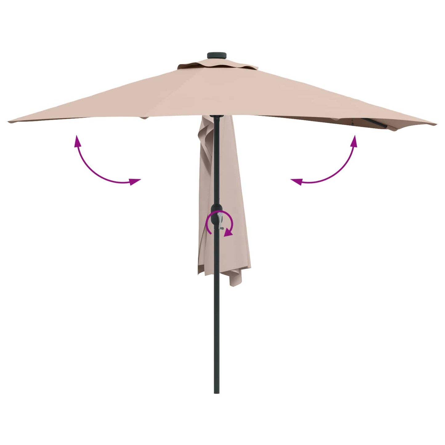 vidaXL Garden Parasol Taupe 294 x 150 x 224 cm Polyester and Steel