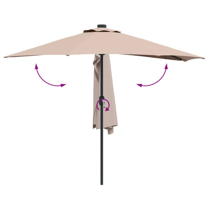 vidaXL Garden Parasol Taupe 294 x 150 x 224 cm Polyester and Steel