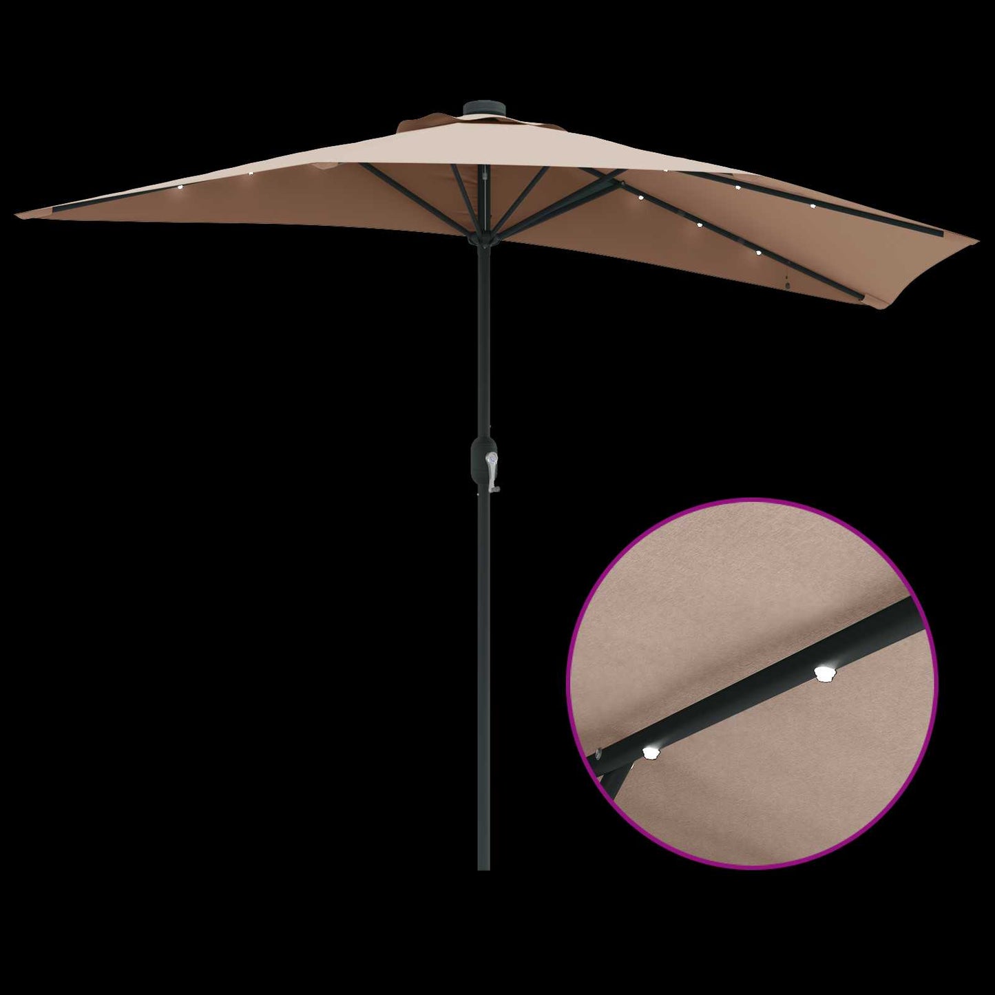 vidaXL Garden Parasol Taupe 294 x 150 x 224 cm Polyester and Steel