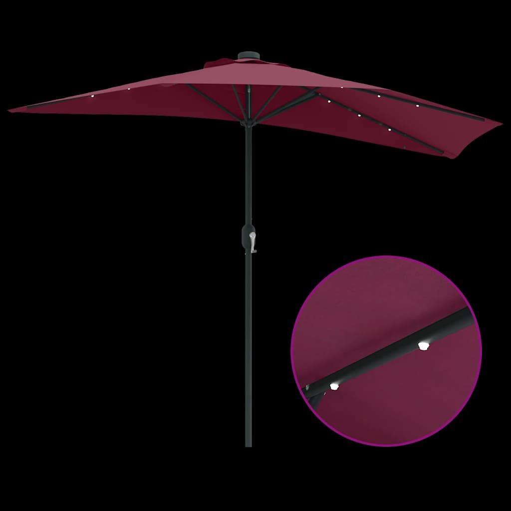 vidaXL Garden Parasol Bordeaux Red 294 x 150 x 224 cm