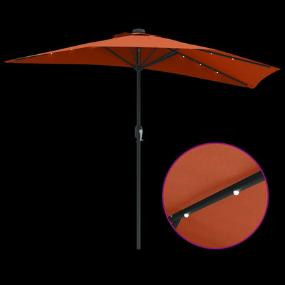 vidaXL Garden Parasol Terracotta 294 x 150 x 224 cm
