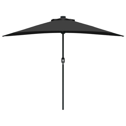 vidaXL Garden Parasol Black 294 x 150 x 224 cm Polyester and Steel