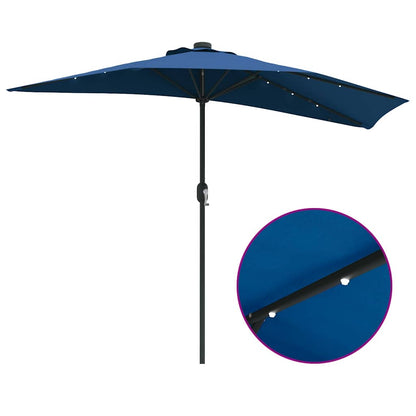 vidaXL Garden Parasol Azurblau 294 x 150 x 224 cm Polyester and Steel