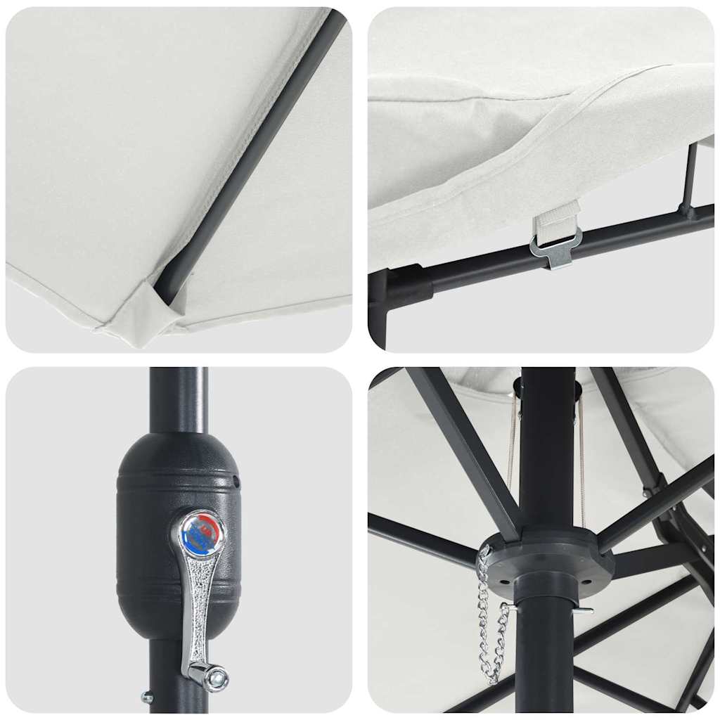 vidaXL Garden Parasol Sand 385 x 209 x 244 cm Polyester and Steel