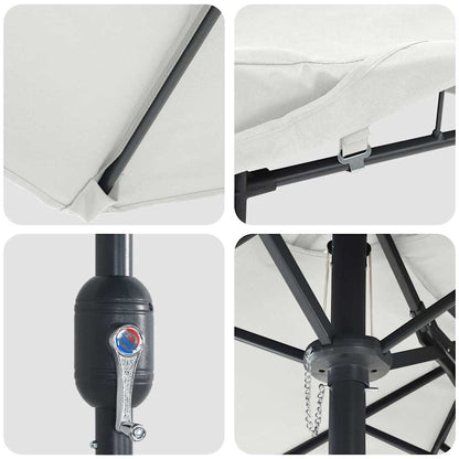 vidaXL Garden Parasol Sand 385 x 209 x 244 cm Polyester and Steel