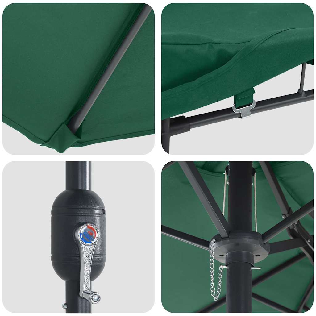 vidaXL Garden Parasol Green 385 x 209 x 244 cm Polyester and Steel