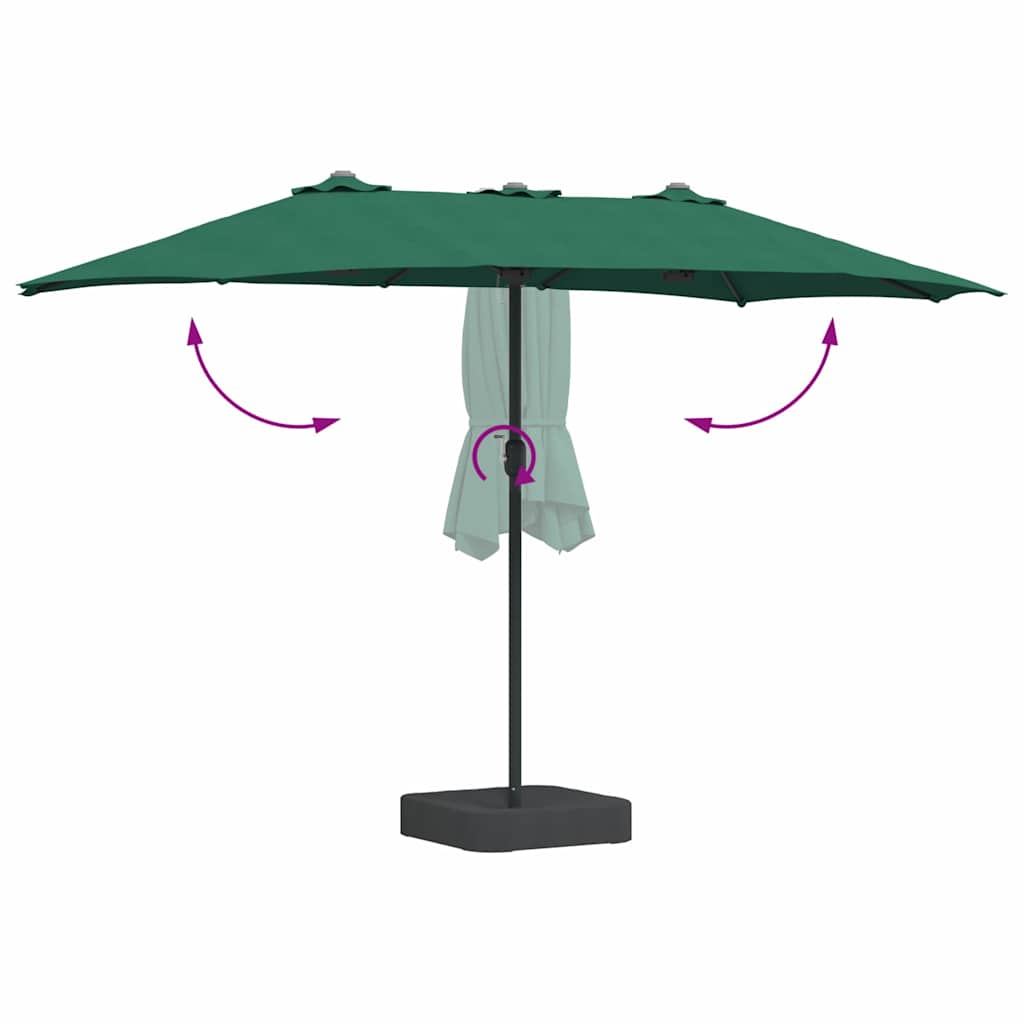 vidaXL Garden Parasol Green 385 x 209 x 244 cm Polyester and Steel