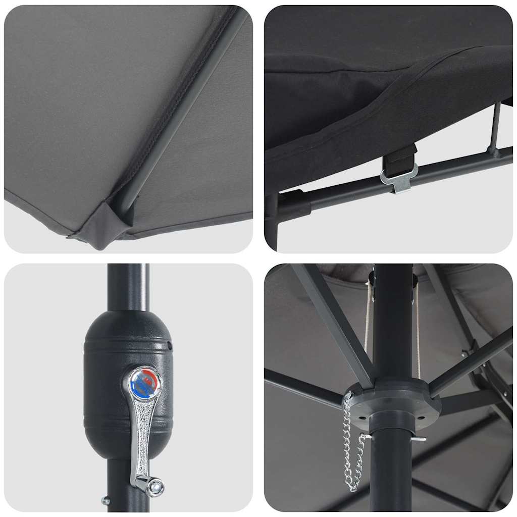 vidaXL Garden Parasol Anthracite 385 x 209 x 244 cm