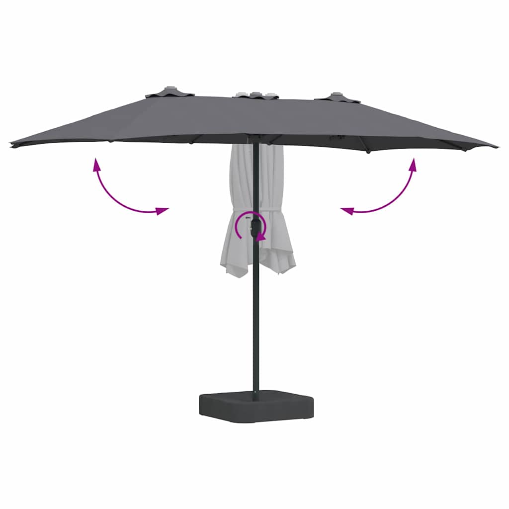 vidaXL Garden Parasol Anthracite 385 x 209 x 244 cm