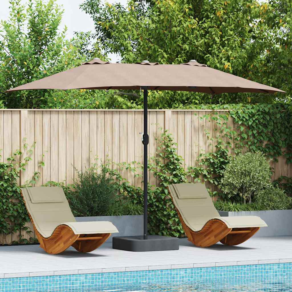 vidaXL Garden Parasol Taupe 385 x 209 x 244 cm Polyester and Steel