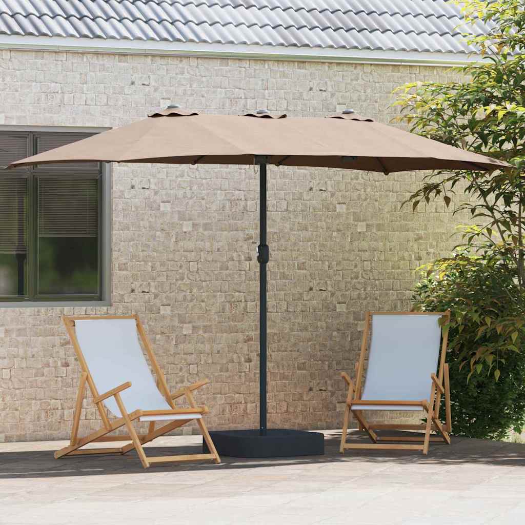 vidaXL Garden Parasol Taupe 385 x 209 x 244 cm Polyester and Steel