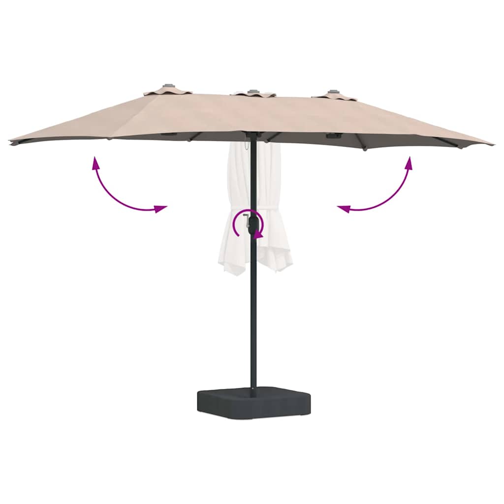 vidaXL Garden Parasol Taupe 385 x 209 x 244 cm Polyester and Steel
