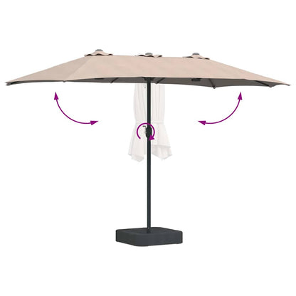 vidaXL Garden Parasol Taupe 385 x 209 x 244 cm Polyester and Steel