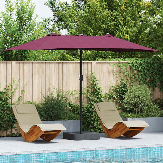 vidaXL Garden Parasol Bordeaux Red 385 x 209 x 244 cm