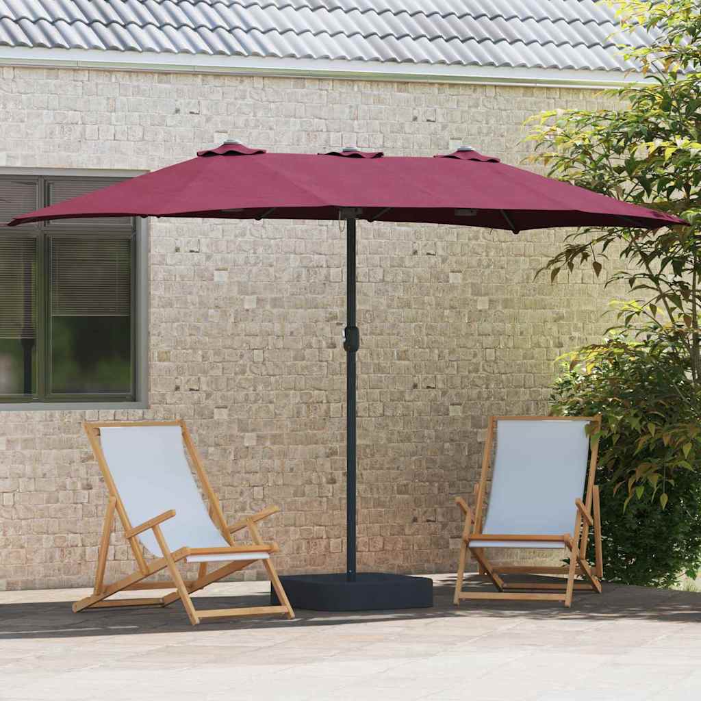 vidaXL Garden Parasol Bordeaux Red 385 x 209 x 244 cm