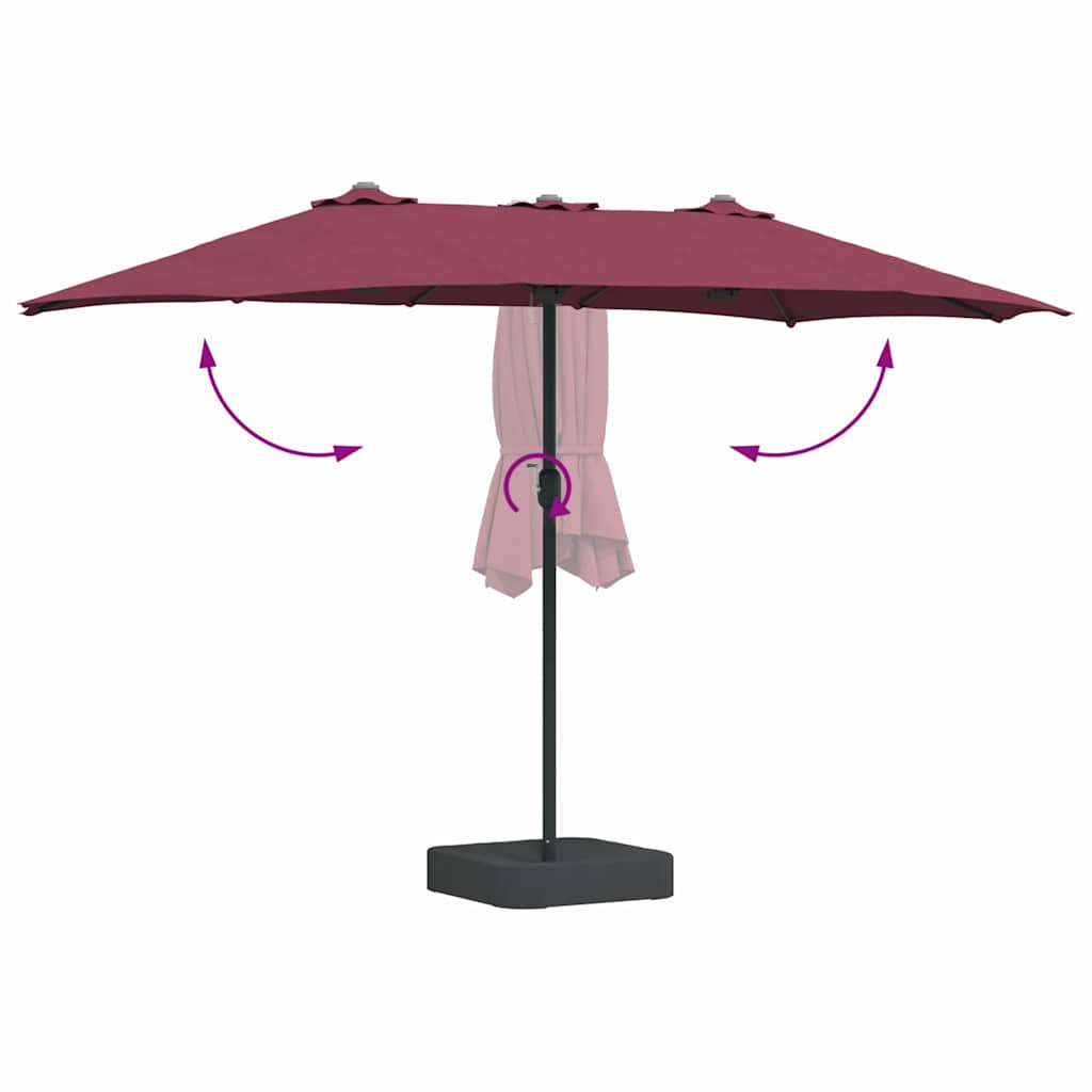 vidaXL Garden Parasol Bordeaux Red 385 x 209 x 244 cm