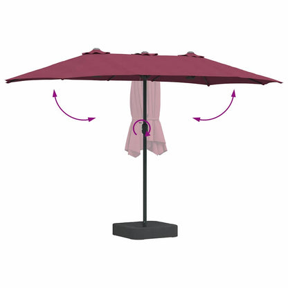 vidaXL Garden Parasol Bordeaux Red 385 x 209 x 244 cm