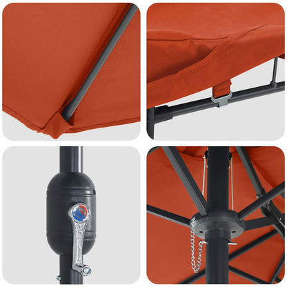 vidaXL Garden Parasol Terracotta 385 x 209 x 244 cm