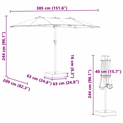 vidaXL Garden Parasol Terracotta 385 x 209 x 244 cm