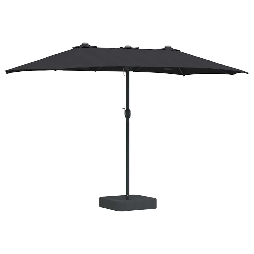 vidaXL Garden Parasol Black 385 x 209 x 244 cm Polyester and Steel