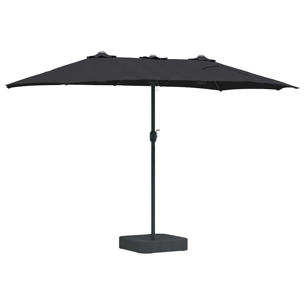 vidaXL Garden Parasol Black 385 x 209 x 244 cm Polyester and Steel