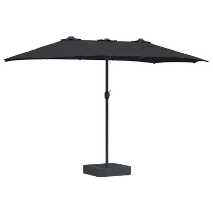 vidaXL Garden Parasol Black 385 x 209 x 244 cm Polyester and Steel