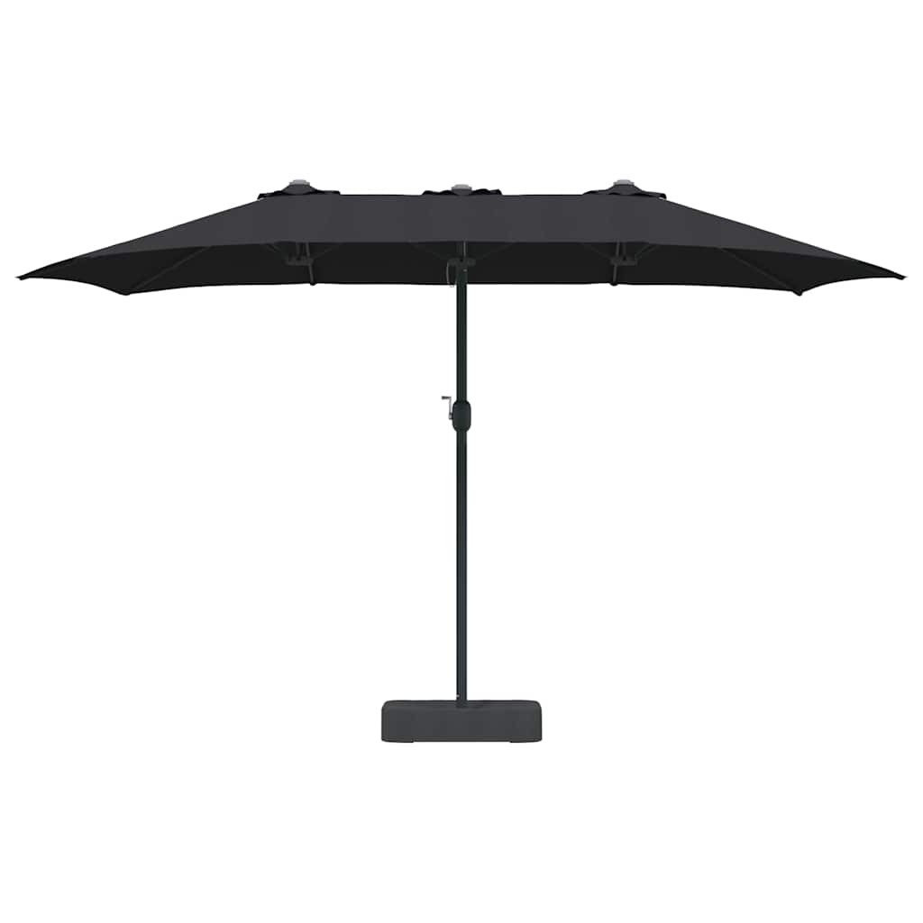 vidaXL Garden Parasol Black 385 x 209 x 244 cm Polyester and Steel