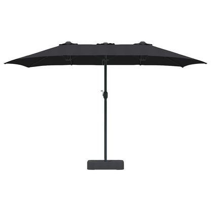 vidaXL Garden Parasol Black 385 x 209 x 244 cm Polyester and Steel