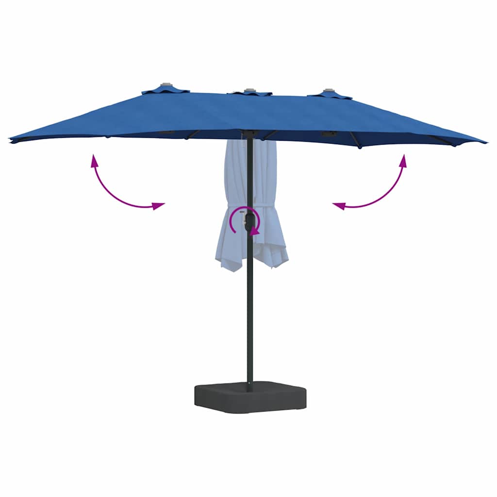 vidaXL Garden Parasol 385 x 209 x 244 cm Polyester and Steel Azurblau