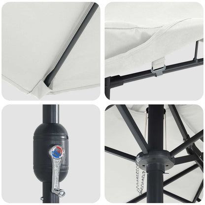 vidaXL Garden Parasol Sand and Anthracite 385 x 209 x 244 cm Polyester