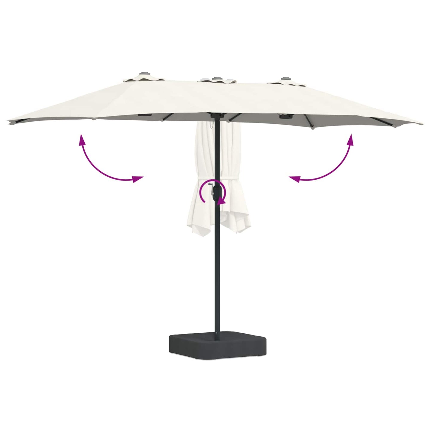 vidaXL Garden Parasol Sand and Anthracite 385 x 209 x 244 cm Polyester