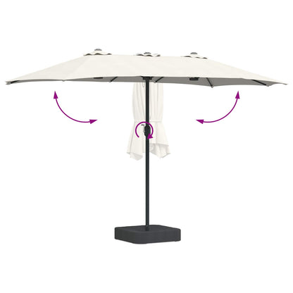 vidaXL Garden Parasol Sand and Anthracite 385 x 209 x 244 cm Polyester