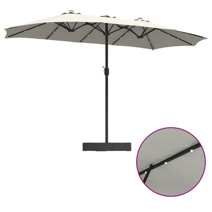 vidaXL Garden Parasol Sand and Anthracite 385 x 209 x 244 cm Polyester