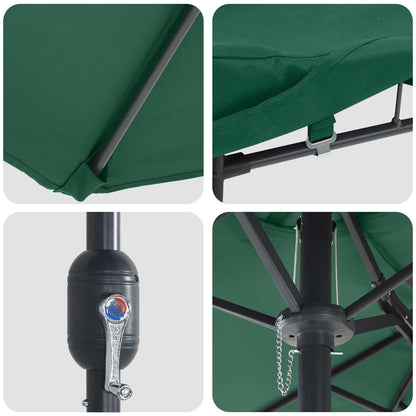 vidaXL Garden Parasol Green 385 x 209 x 244 cm Polyester