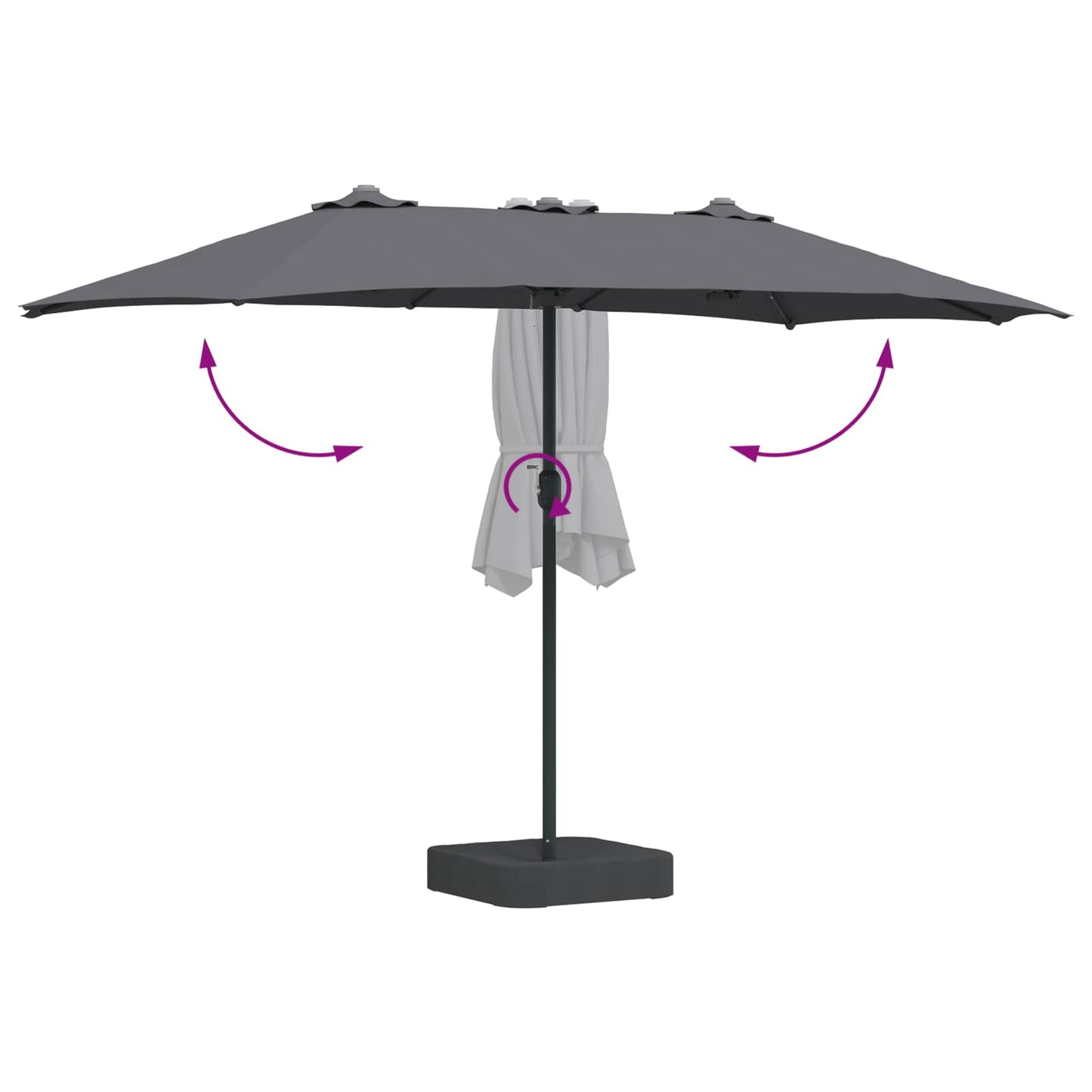 vidaXL Garden Parasol Anthracite 385 x 209 x 244 cm Polyester