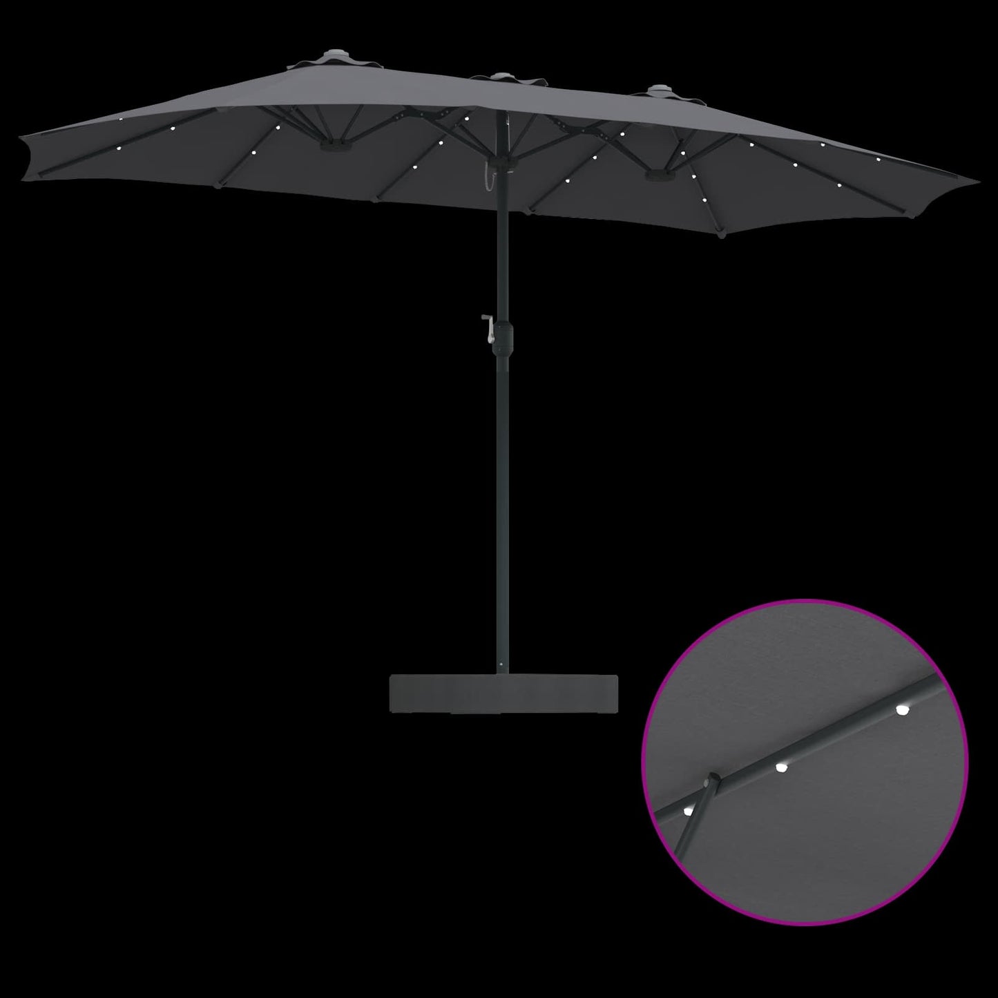 vidaXL Garden Parasol Anthracite 385 x 209 x 244 cm Polyester