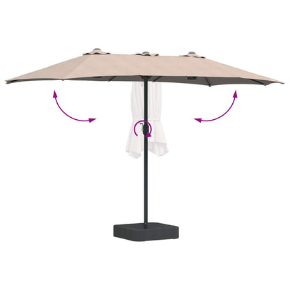 vidaXL Garden Parasol Taupe 385 x 209 x 244 cm Polyester