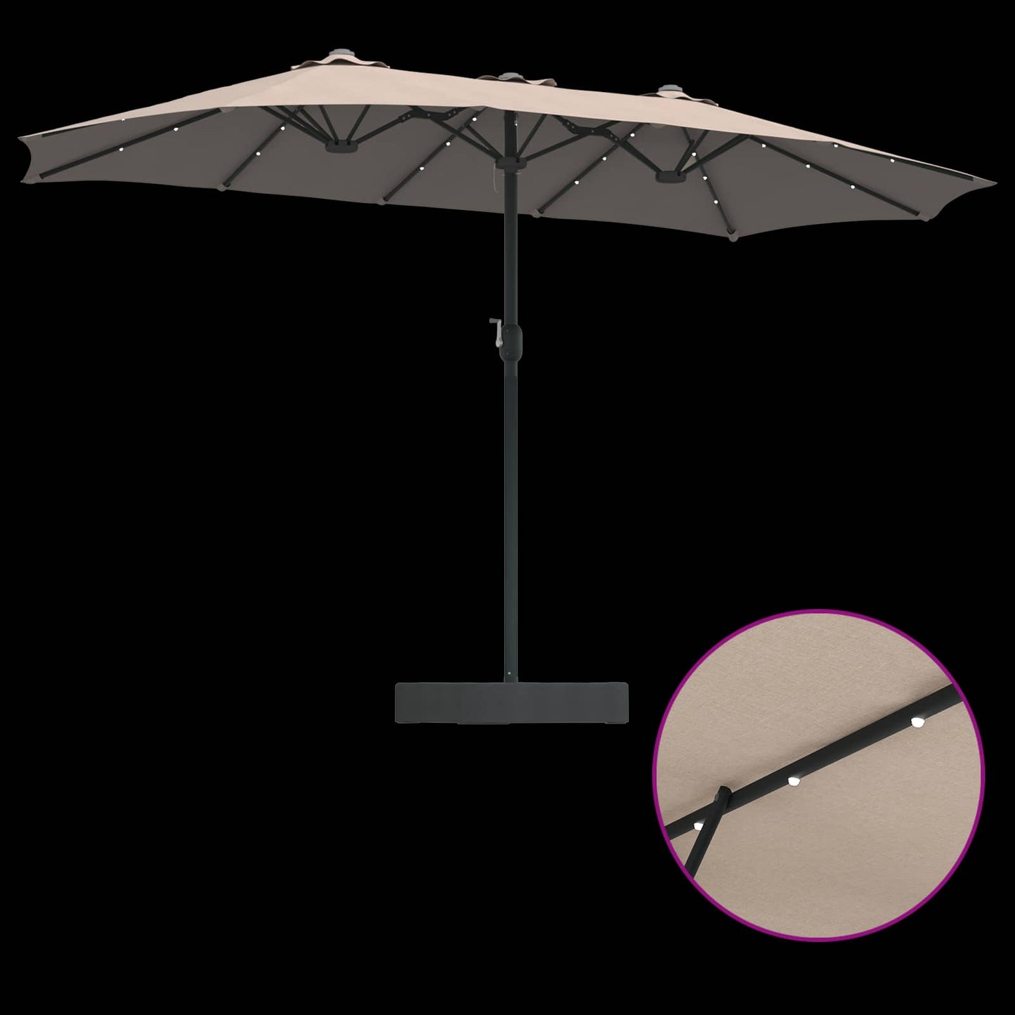 vidaXL Garden Parasol Taupe 385 x 209 x 244 cm Polyester