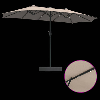 vidaXL Garden Parasol Taupe 385 x 209 x 244 cm Polyester