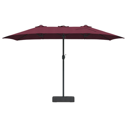 vidaXL Garden Parasol Bordeaux Red 385 x 209 x 244 cm Polyester