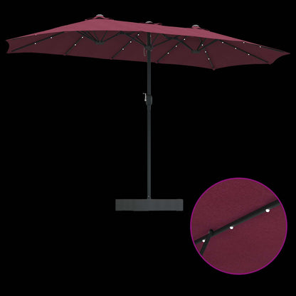 vidaXL Garden Parasol Bordeaux Red 385 x 209 x 244 cm Polyester