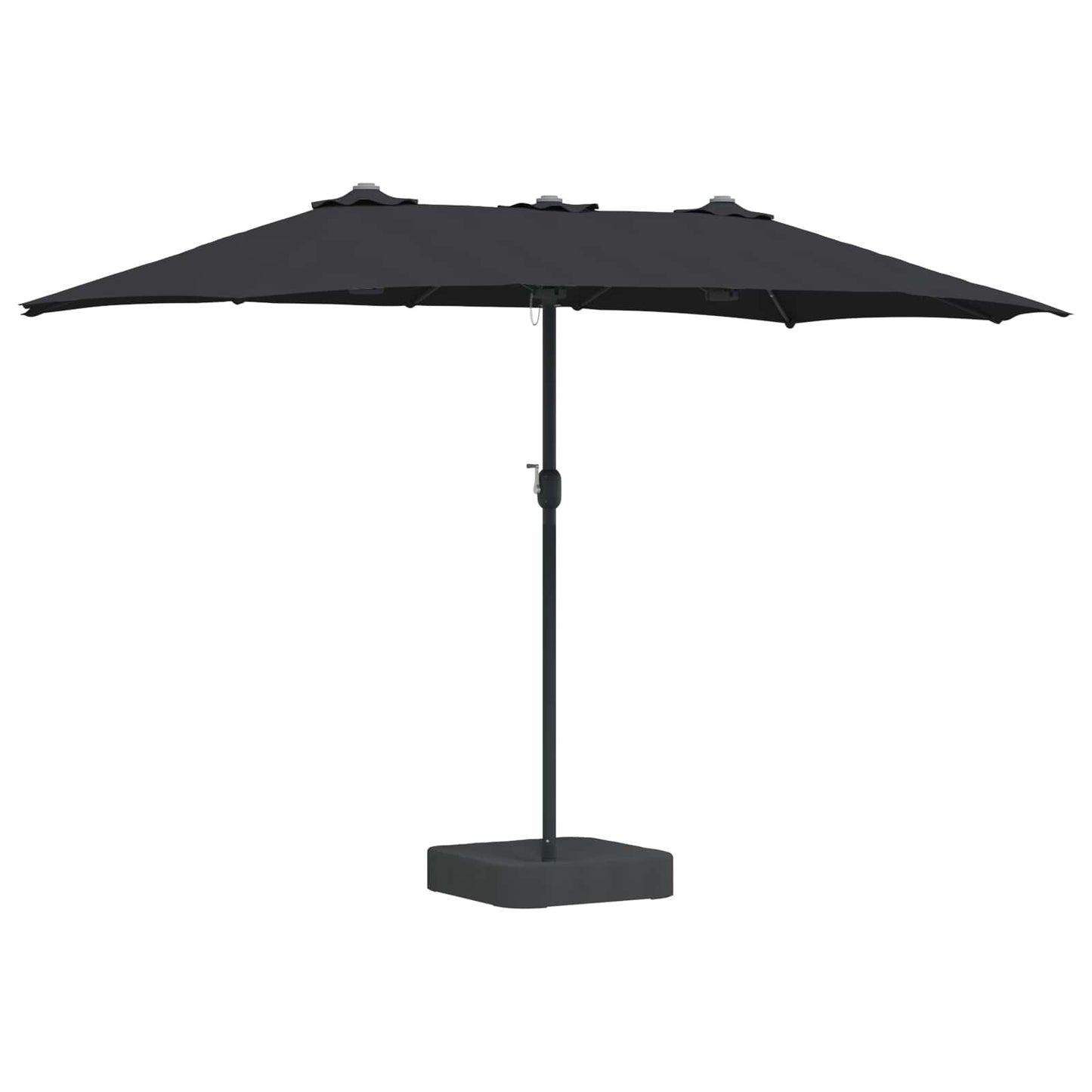 vidaXL Garden Parasol Black 385 x 209 x 244 cm Polyester