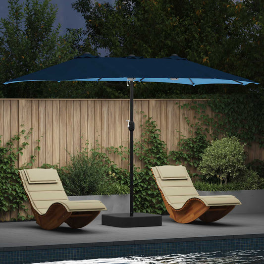 vidaXL Garden Parasol 385 x 209 x 244 cm Polyester Azurblau