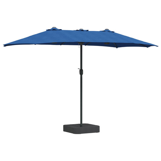 vidaXL Garden Parasol 385 x 209 x 244 cm Polyester Azurblau